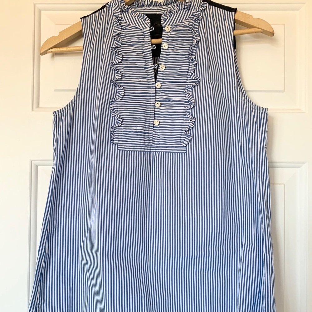 Blue and White stripe sleeveless top